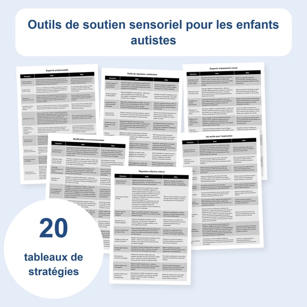 Autisme et soutien sensoriel : 20 tableaux pratiques pour enfants | PDF + PowerPoint