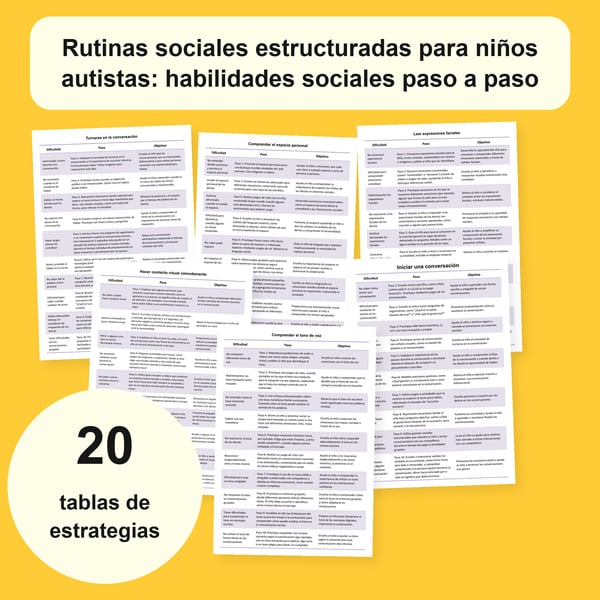 Autismo y habilidades sociales: 20 tablas y 200 situaciones | PDF + PowerPoint