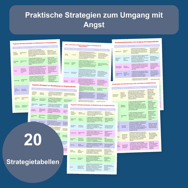 Angst bewältigen: praktische Strategien | 20 Tabellen PDF + PowerPoint