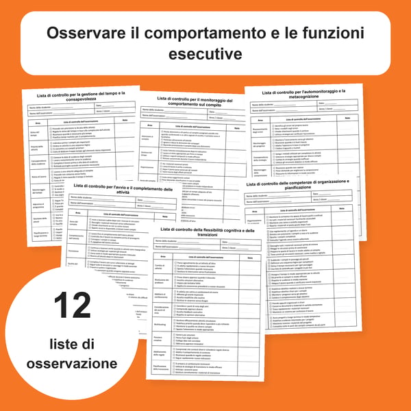 Osservazione in classe: funzioni esecutive e comportamento | 12 schede PDF + PowerPoint