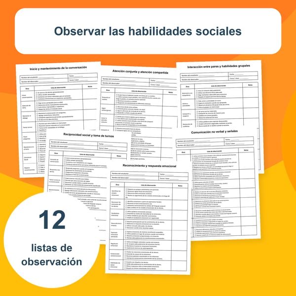 Habilidades sociales | 12 fichas de observación PDF + PowerPoint