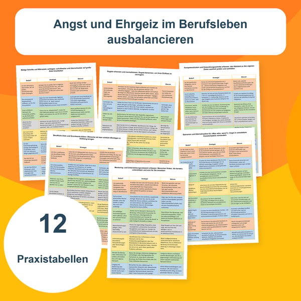 Karriere: Angst und Ziele | 12 Tabellen PDF + PowerPoint