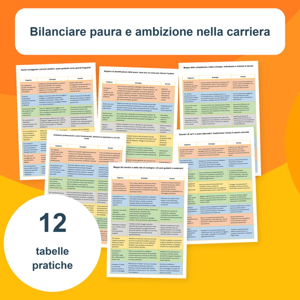 Carriera: paura e ambizione | 12 tabelle PDF + PowerPoint