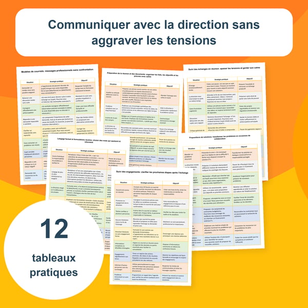 Communiquer avec la direction | 12 tableaux PDF + PowerPoint