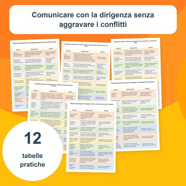 Comunicare con la dirigenza | 12 tabelle PDF + PowerPoint