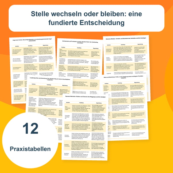 Job wechseln oder bleiben | 12 Tabellen PDF + PowerPoint