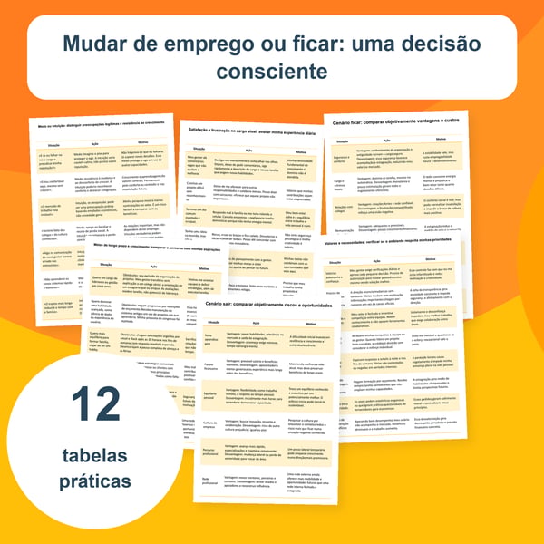 Mudar de emprego ou ficar | 12 tabelas PDF + PowerPoint