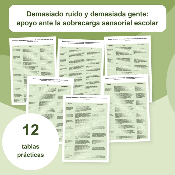 Sobrecarga sensorial escolar: 12 tablas | PDF + PowerPoint editable