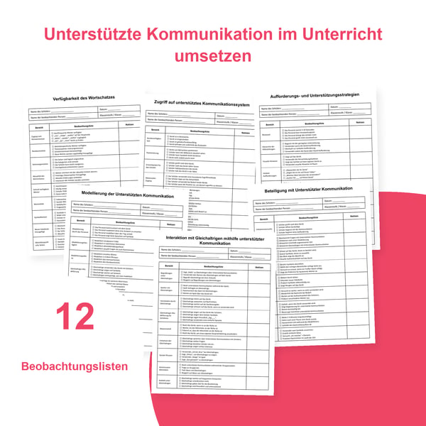 Unterstützte Kommunikation: 12 Beobachtungschecklisten | PDF + PowerPoint