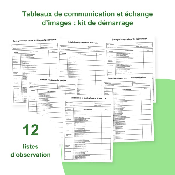 Tableaux de communication et échange d’images : 12 listes | PDF + PowerPoint