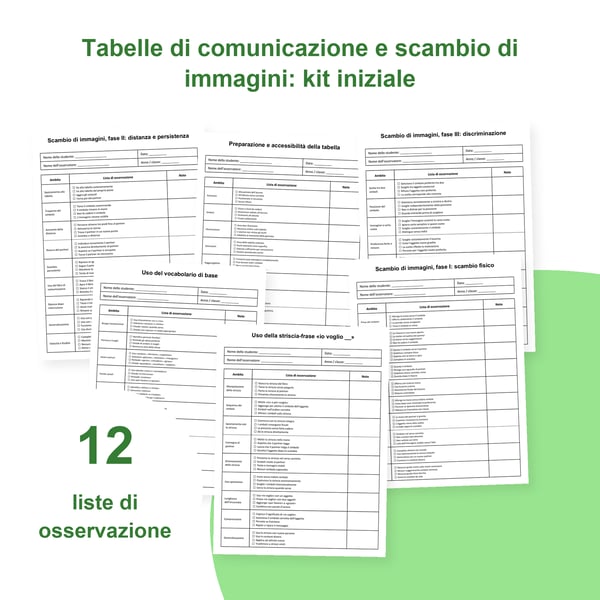 Tabelle di comunicazione e scambio di immagini: 12 liste | PDF + PowerPoint