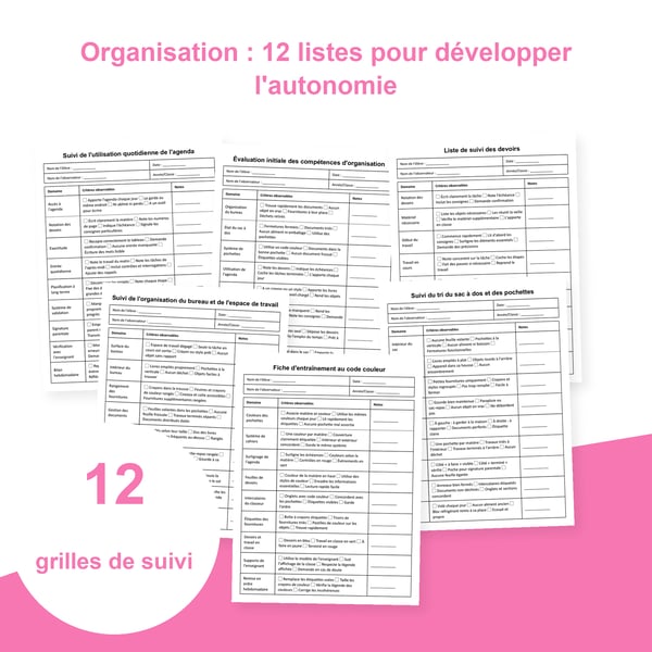 Organisation scolaire : 12 listes d’observation et de suivi | PDF + PowerPoint