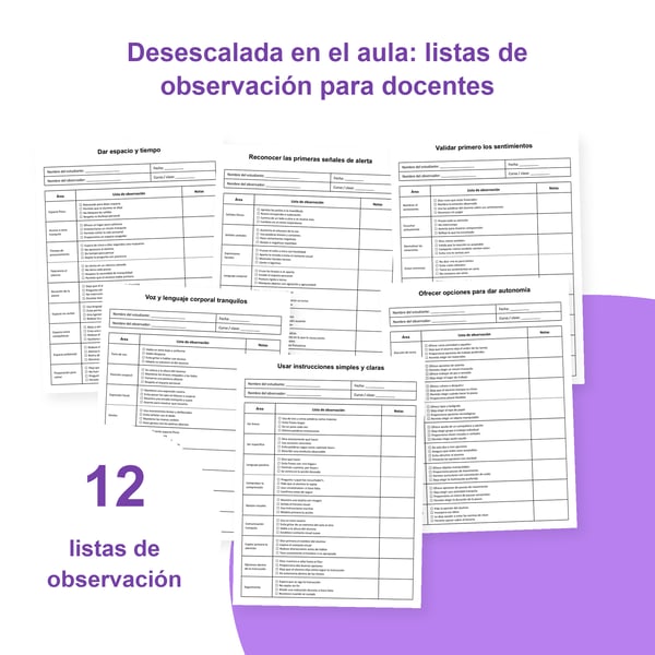 Desescalada en el aula: 12 listas de observación para docentes | PDF + PowerPoint