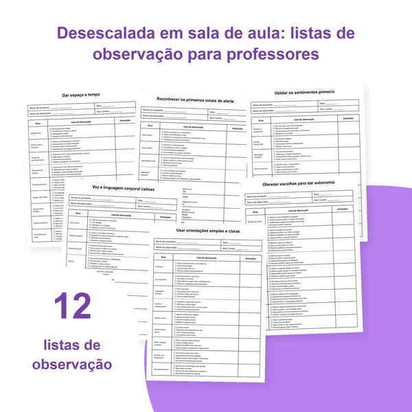 Desescalada em sala de aula: 12 listas de observação para professores | PDF + PowerPoint