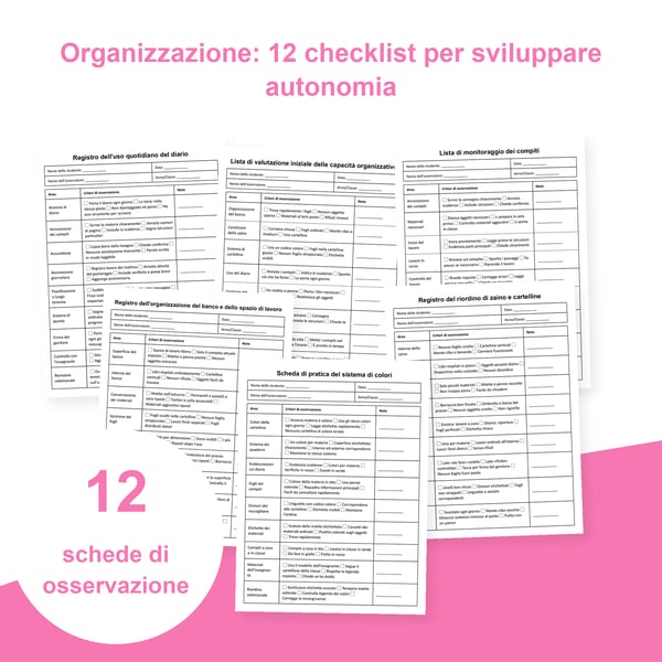 Organizzazione scolastica: 12 liste di osservazione | PDF + PowerPoint