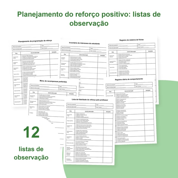 Reforço positivo: 12 listas de observação para a sala de aula | PDF + PowerPoint