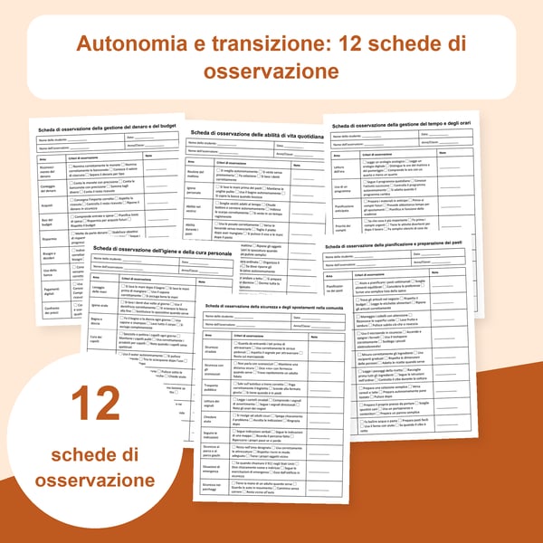 Competenze di vita e transizione: 12 liste di osservazione | PDF + PowerPoint