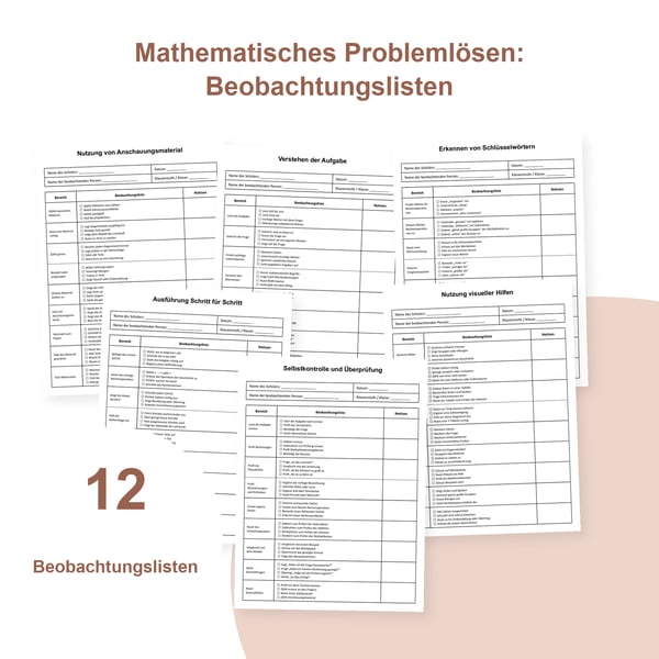 Mathematisches Problemlösen: 12 Beobachtungslisten | PDF + PowerPoint