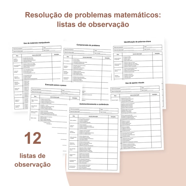 Resolução de problemas matemáticos: 12 listas de observação | PDF + PowerPoint