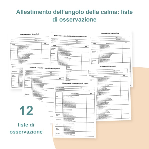 Angolo della calma in classe: 12 liste di osservazione | PDF + PowerPoint