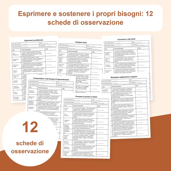 Autorappresentanza a scuola: 12 liste di osservazione | PDF + PowerPoint