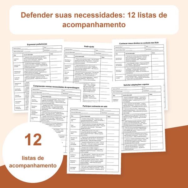 Autodefesa escolar: 12 listas de observação | PDF + PowerPoint