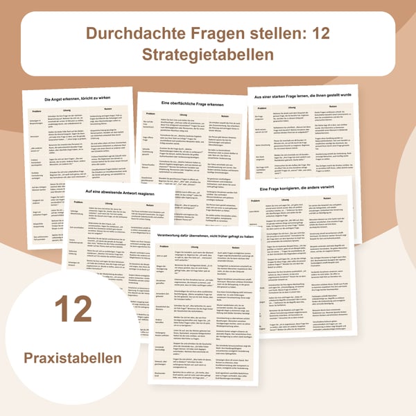 Durchdachte Fragen: 12 Strategietabellen | PDF + PowerPoint