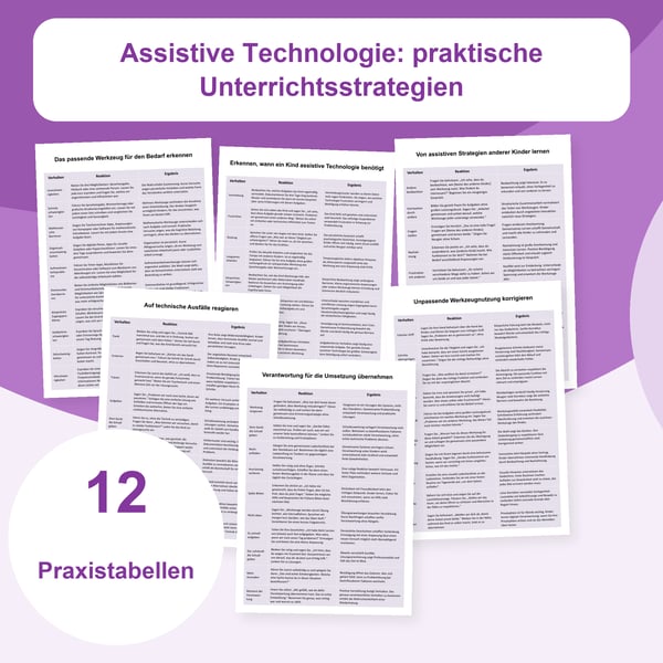 Assistive Technologie im Unterricht: 12 Strategietabellen | PDF + PowerPoint