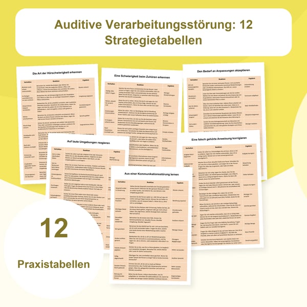 Hören und auditive Verarbeitung: 12 Strategietabellen | PDF + PowerPoint