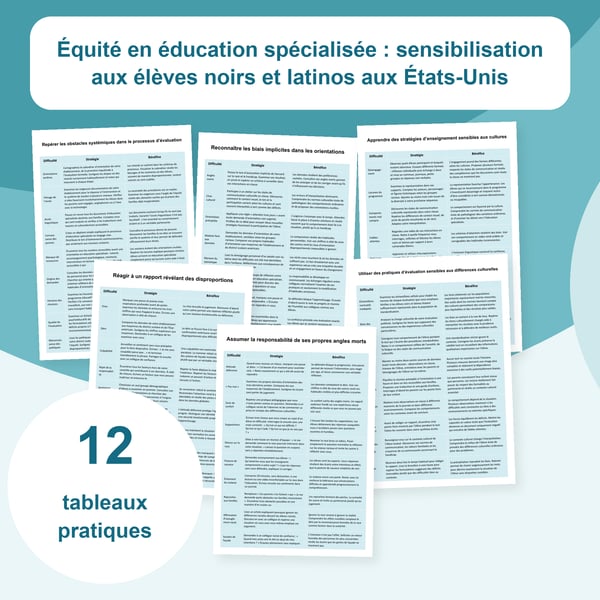 Équité en éducation spécialisée aux États-Unis : 12 tableaux | PDF + PowerPoint