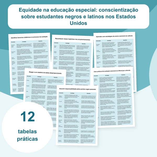 Equidade na educação especial nos Estados Unidos: 12 tabelas | PDF + PowerPoint