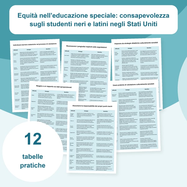 Equità nell’educazione speciale negli Stati Uniti: 12 tabelle | PDF + PowerPoint