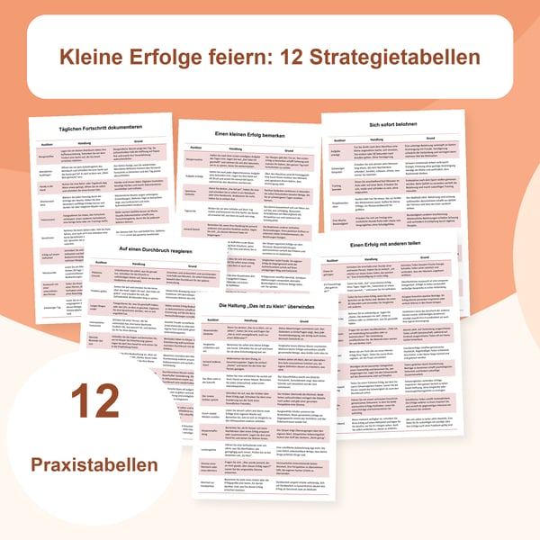 Kleine Erfolge: 12 Strategietabellen | PDF + PowerPoint