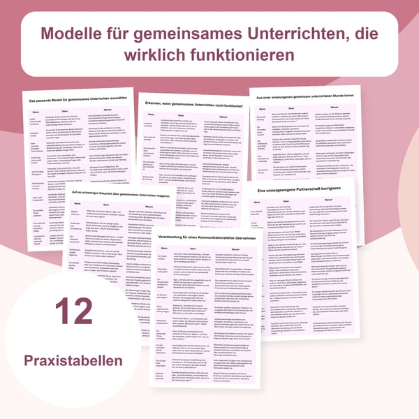 Co-Teaching: 12 Tabellen und 120 Strategien | PDF + PowerPoint