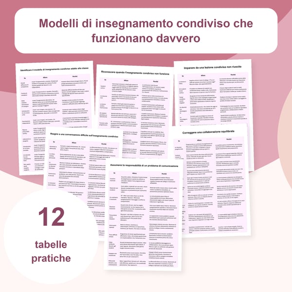 Co-insegnamento: 12 tabelle e 120 strategie | PDF + PowerPoint