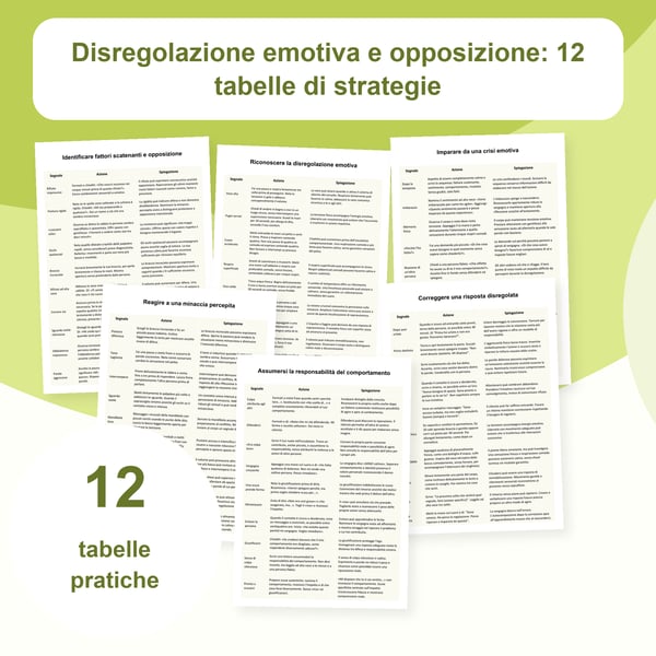Regolazione emotiva e risposte di opposizione: 12 tabelle | PDF + PowerPoint