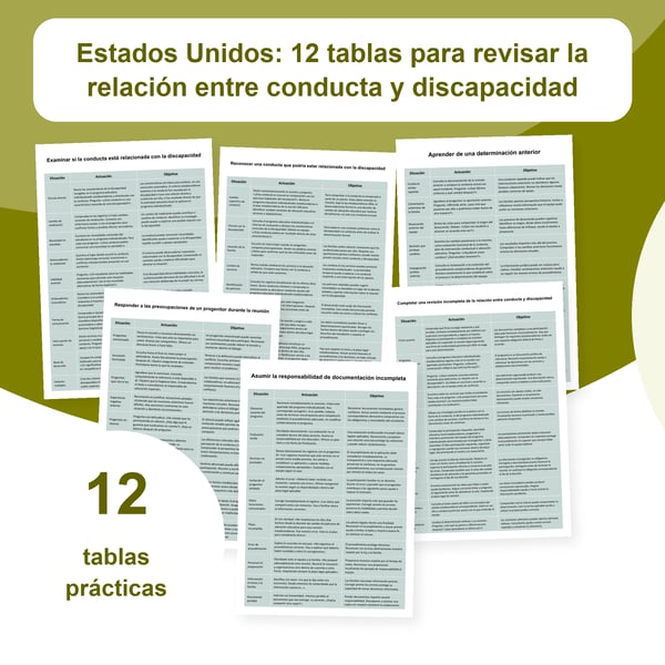 Relación entre conducta y discapacidad en EE. UU.: 12 tablas | PDF + PowerPoint