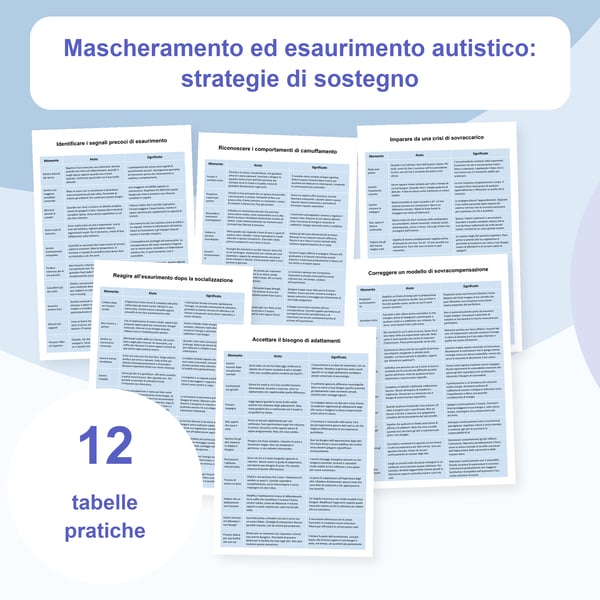 Camuffamento autistico ed esaurimento: 12 tabelle di strategie | PDF + PowerPoint