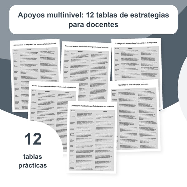 Apoyo escolar multinivel: 12 tablas de estrategias MTSS | PDF + PowerPoint