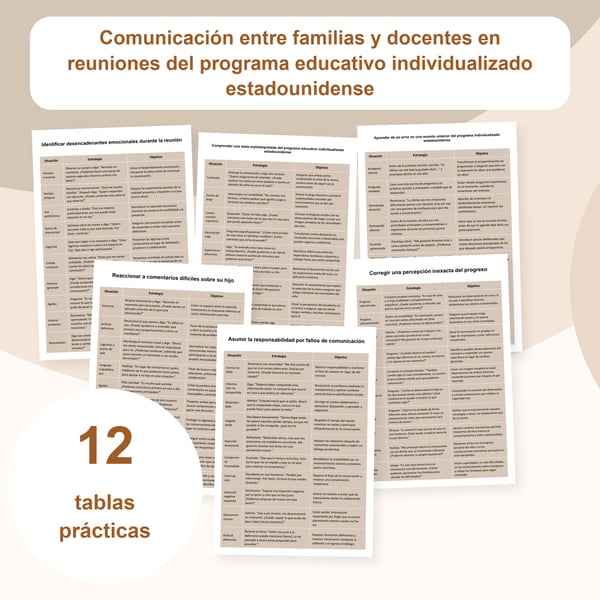 Reuniones familia-escuela en Estados Unidos: 12 tablas de comunicación | PDF + PowerPoint