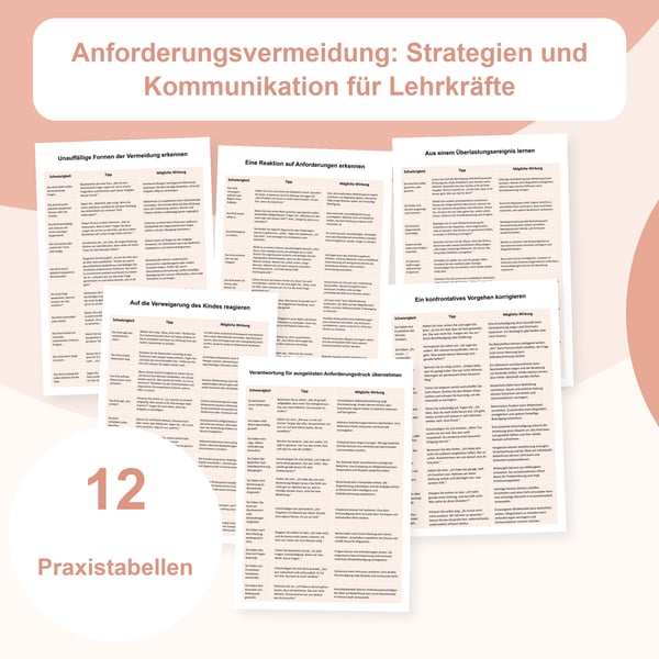 Anforderungen im Unterricht: 12 Strategietabellen zum PDA-Profil | PDF + bearbeitbares PowerPoint