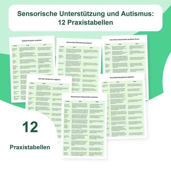 Sensorische Unterstützung und Autismus: 12 praktische Strategietabellen | PDF + PowerPoint
