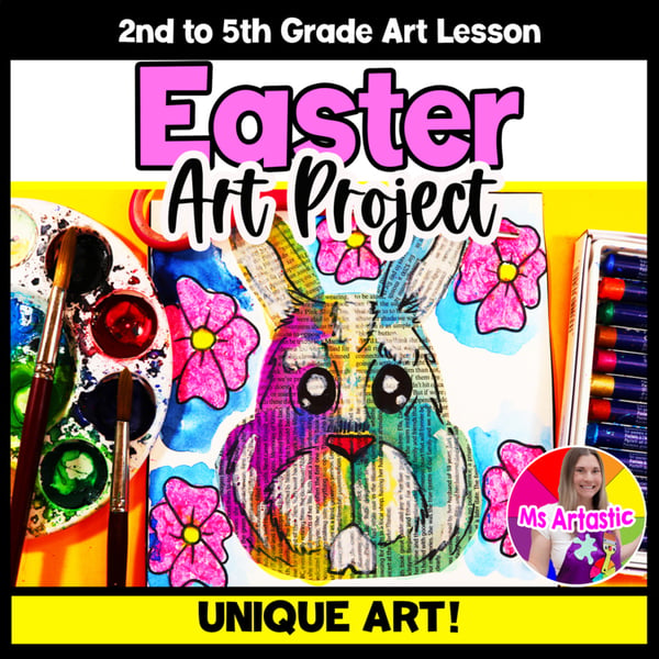 Newspaper Collage Easter Bunny