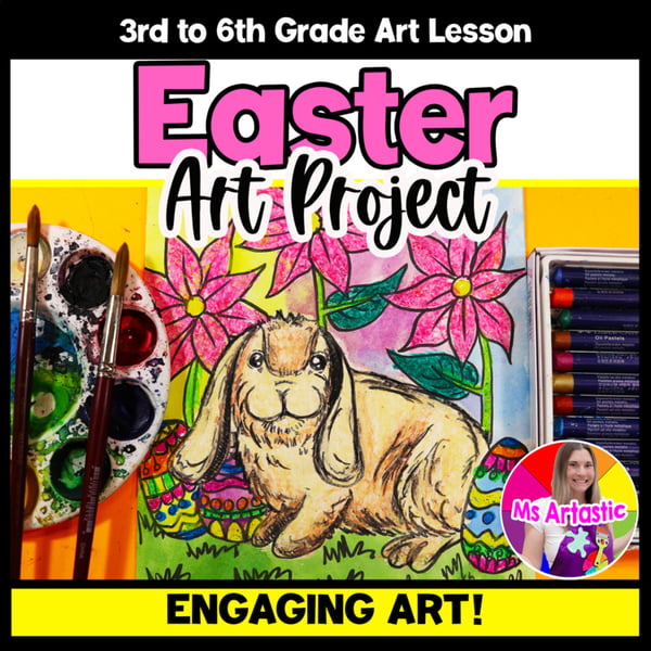 Easter Bunny Watercolor Resist Lesson