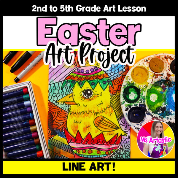 Easter Chick Line Art Lesson