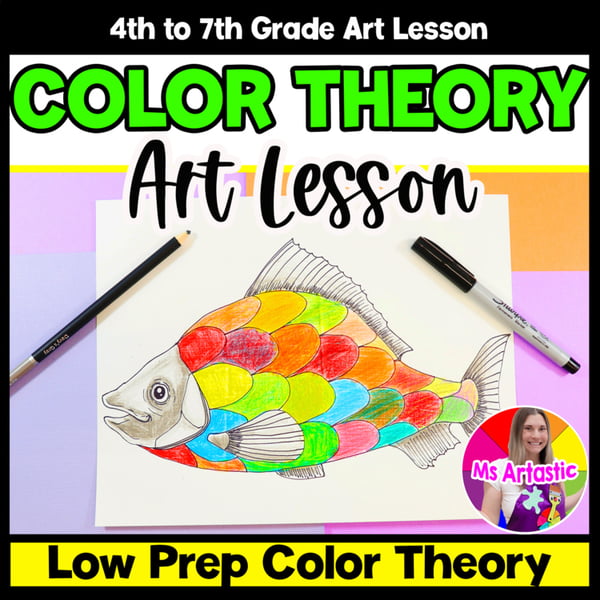 Color Mixing Fish Art Lesson