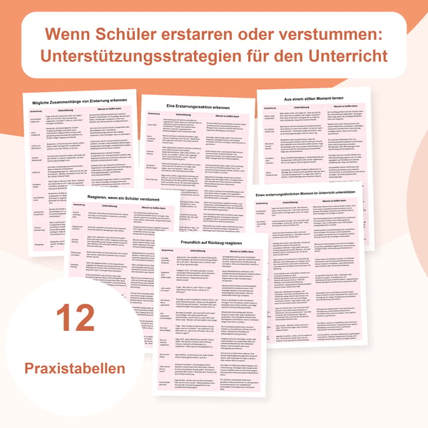 Wenn Schüler erstarren oder verstummen: 12 Unterstützungstabellen | PDF + PowerPoint