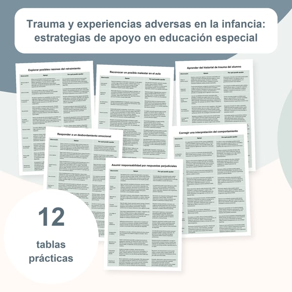 Trauma y experiencias adversas en la infancia: 12 tablas de apoyo | PDF + PowerPoint editable