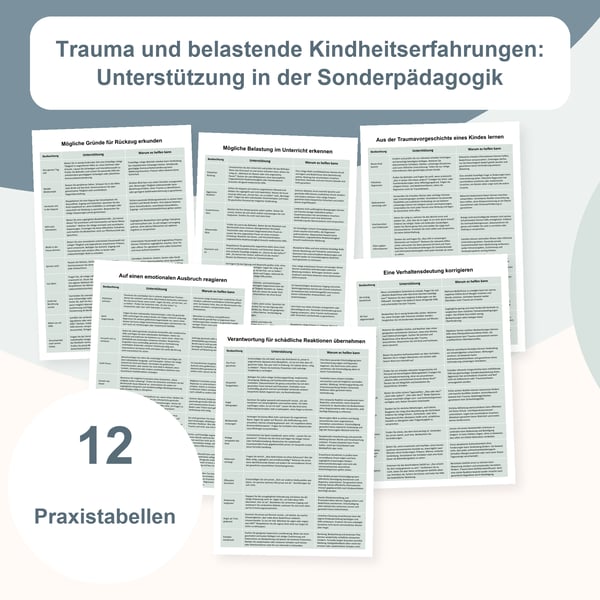 Trauma und belastende Kindheitserfahrungen: 12 Unterstützungstabellen | PDF + PowerPoint