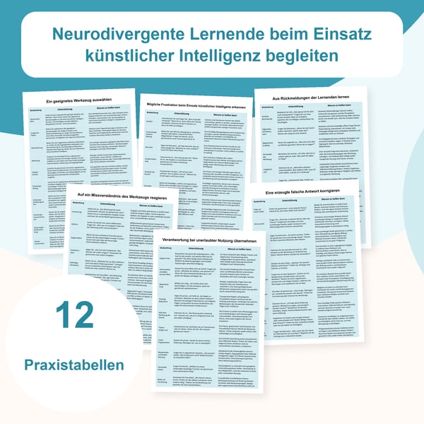 KI und neurodivergente Lernende: 12 Strategietabellen | PDF + bearbeitbare PowerPoint